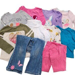Bundle (10) Youth Girls Spring Fall Outfits Clothing Long Sleeve Shirts Jeans Pa